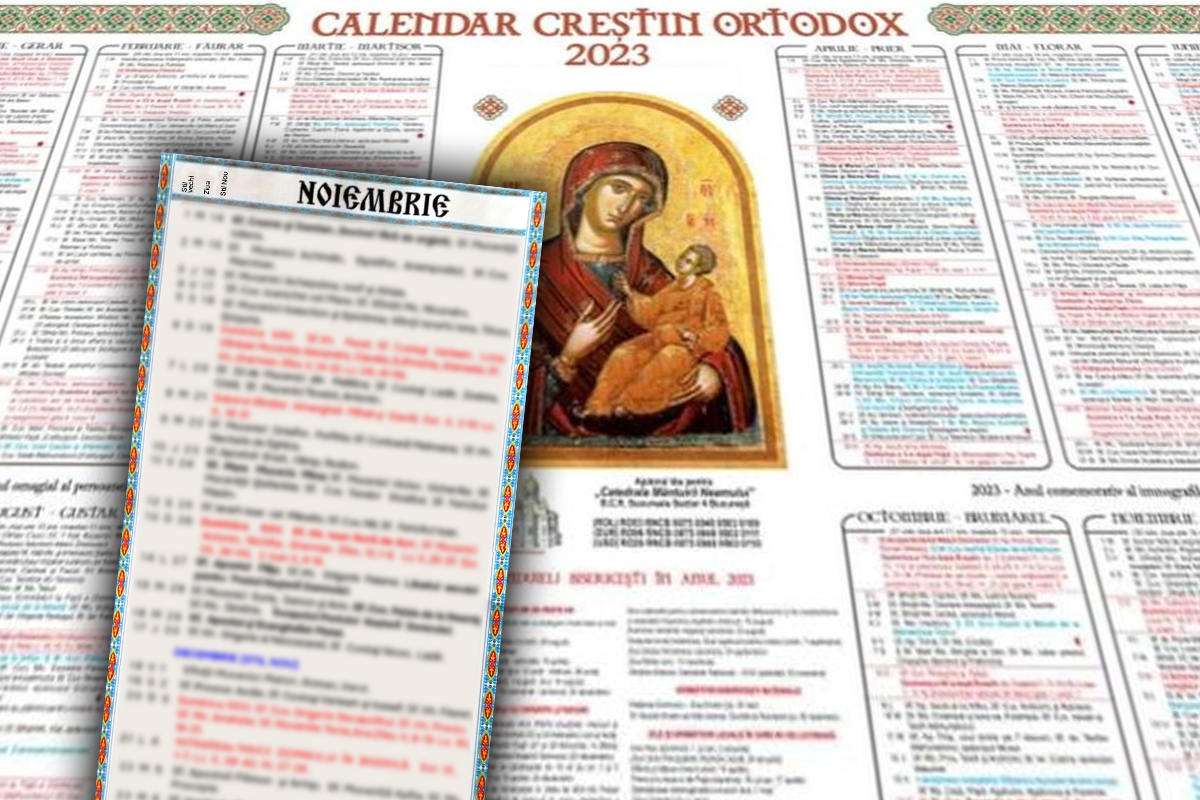 Calendar Ortodox Noiembrie 2023. Sărbătorile religioase ale lunii