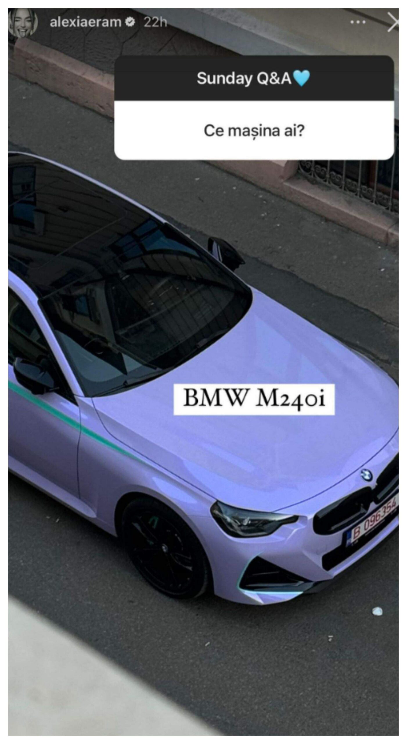 Alexia Eram, fostă concurentă la America Express, deține un BMW M240i