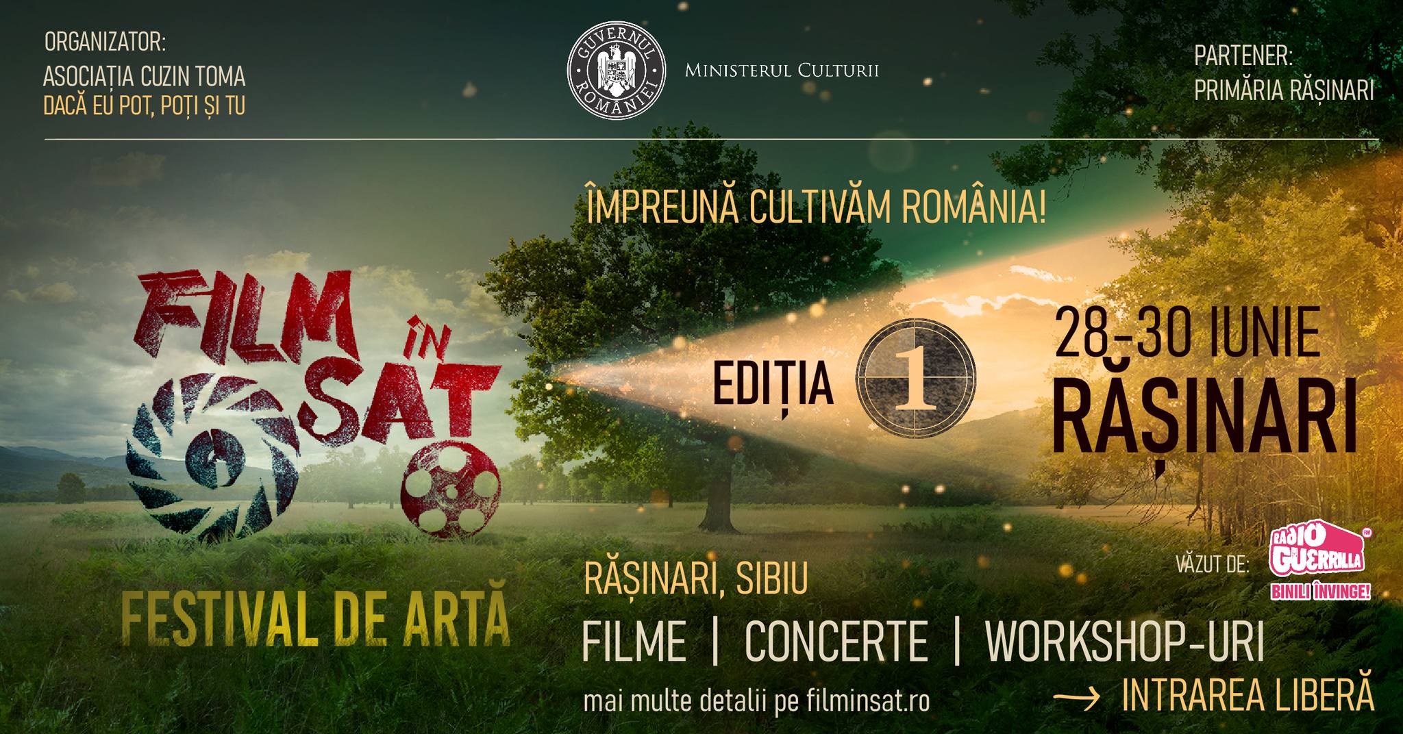 Actorul Toma Cuzin la Festivalul de artă Film în Sat, în Răşinari judeţul Sibiu